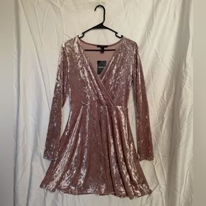 Forever21 Pink Velvet Cross over Dress